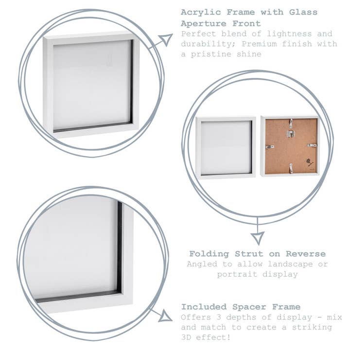 Rinkit Ltd - Wholesale Picture Frame - Nicola Spring Box Photo Frame - 10x10" - White5