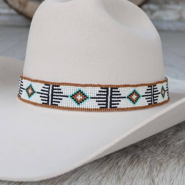 Hattebånd med perler - Mesa for engroshandel hos Willow Lane Hat Co.