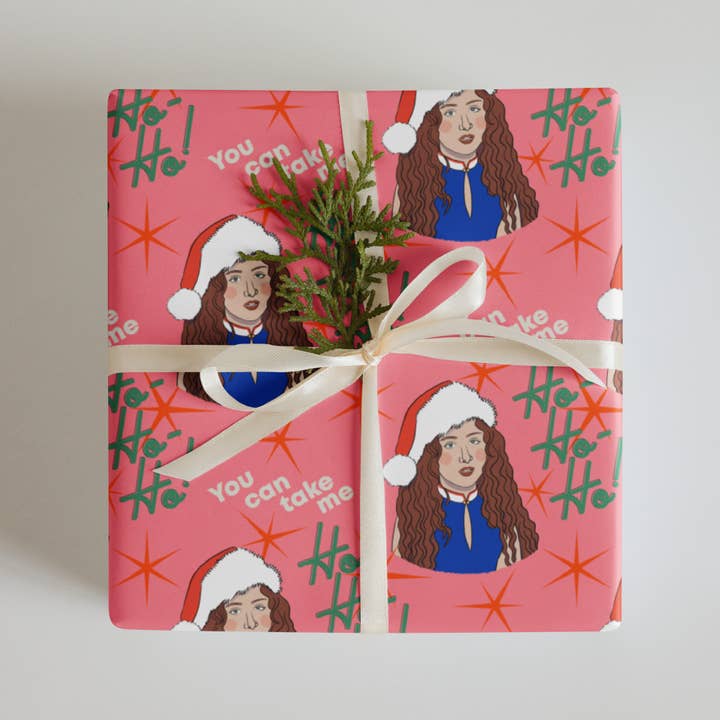 Abbie Ren Illustration - Wholesale Flat Wrap - Chappell Roan Christmas Wrapping Paper - Flat Sheets1