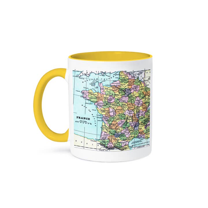 3dRose - Venta al por mayor Taza - 3dRose, Mapa colorido de Francia - viaje - Europa, Taza