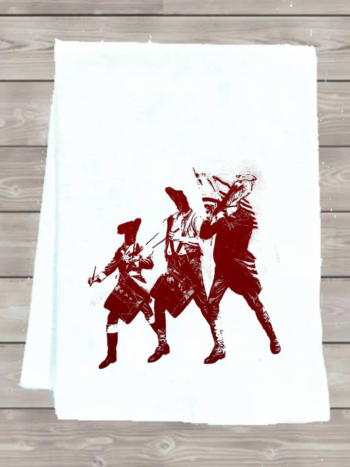 Alligator And Pelican Spirit Of '76 Tea Towel for wholesale by Monique Perry Art