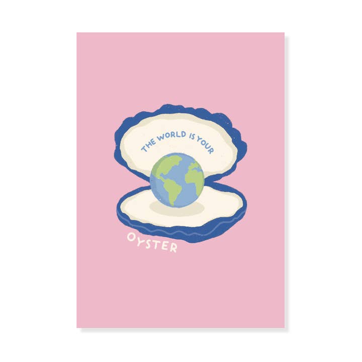 The World is Your Oyster - Graduation / Good Luck Card for wholesale by Ella Goddard