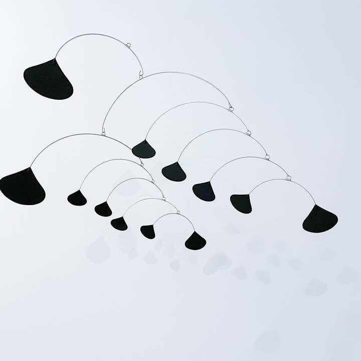 Black Ginkgo Mobile | Metaal | Hangmobiel voor wholesale door Kelly Design Mobiles