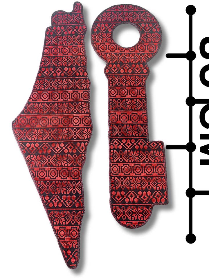 Conjunto de Mapa e Chave da Palestina - Design Tatreez por atacado de Palestinian Elegance