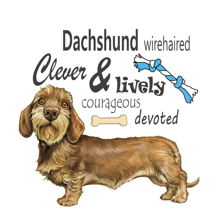 Animal Prints - Wholesale Grocery/Shopping Bag - Cotton shopping tote with print - Dachshund with text2