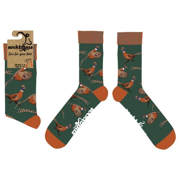 GREEN Pheasant Socks - Game Bird for wholesale on Faire5