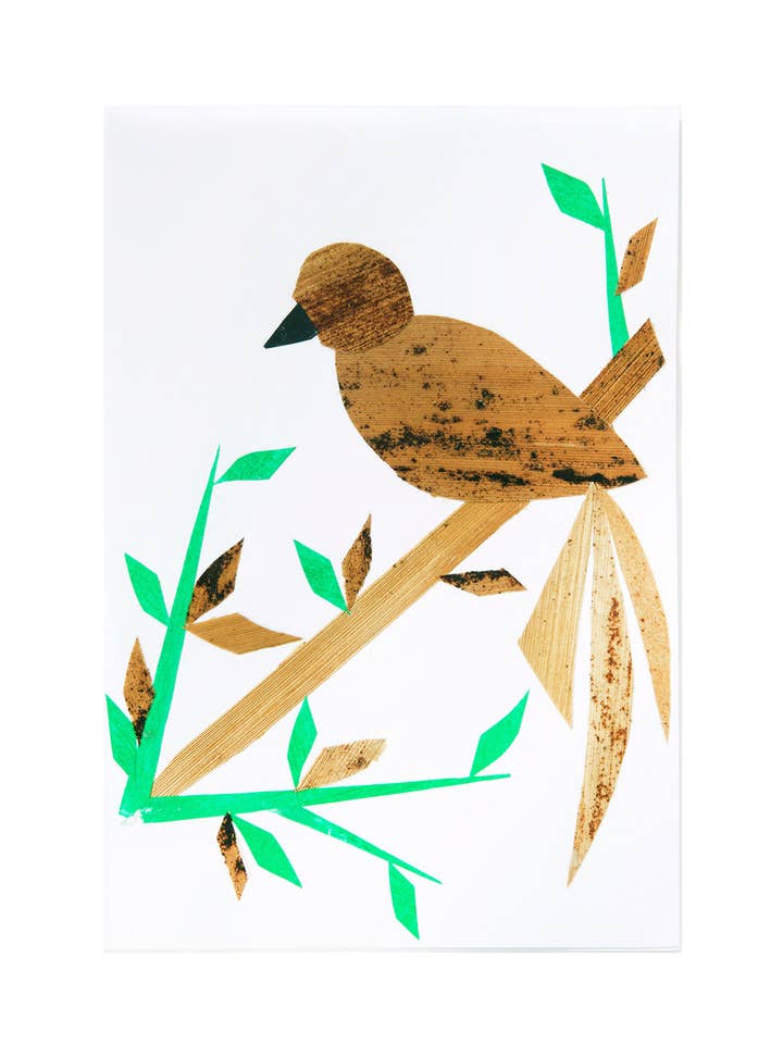 Handmade Banana Fiber Bird Note Card for wholesale by Swahili | AFRICAN MODERN
