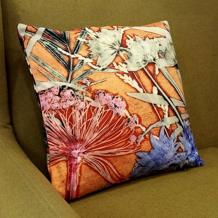 Tropic Sun | Yellow and Pink Scatter Cushion for wholesale by Gillian Arnold