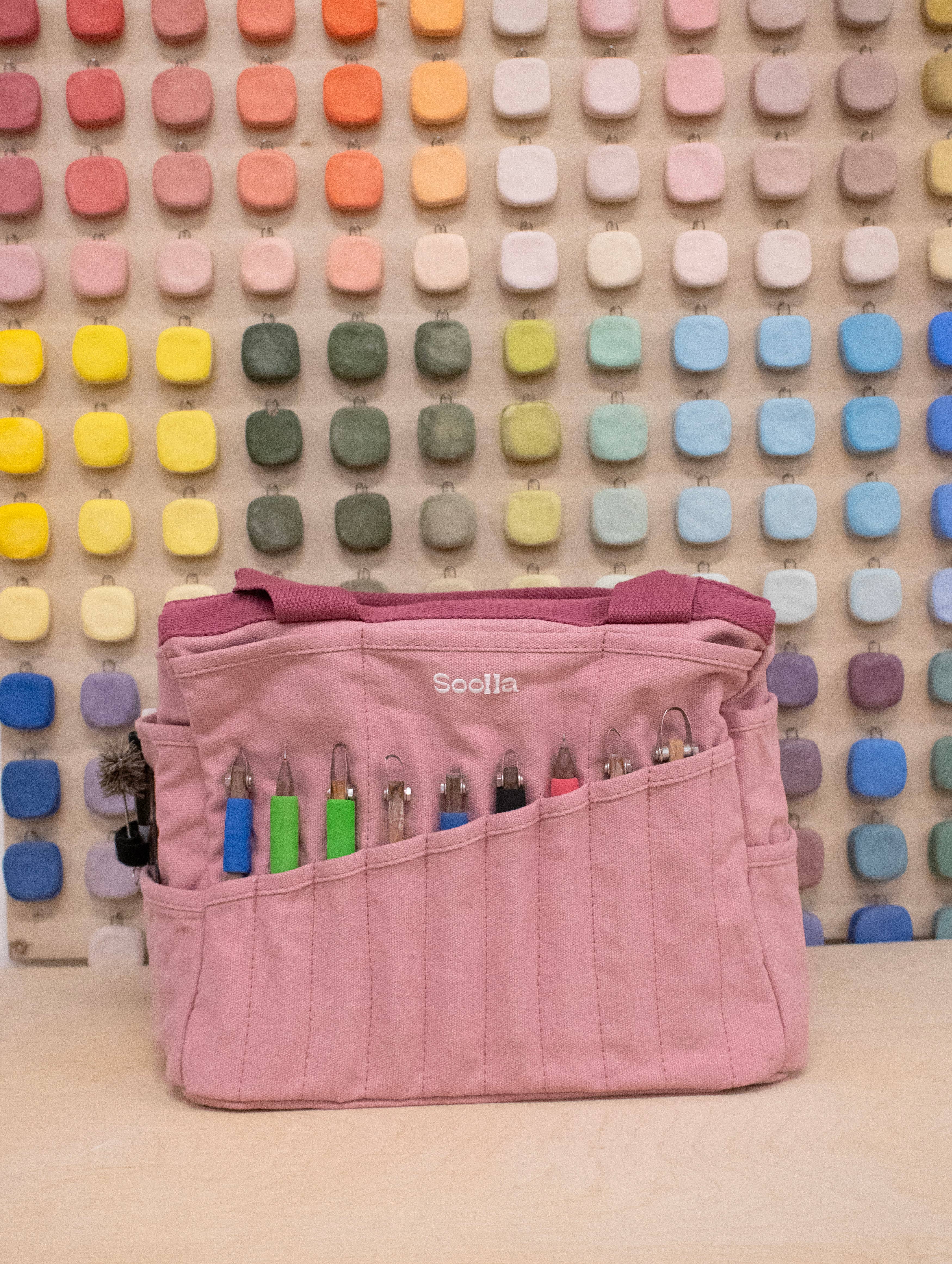 Soolla - Wholesale Knutselbenodigdheden - Soolla Studio Artist Tas, Desert Rose, Breiproject Tas2