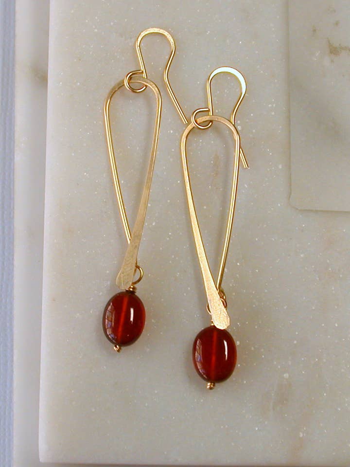 Garnet Drop Earrings. for wholesale by Linda Trent Jewelry