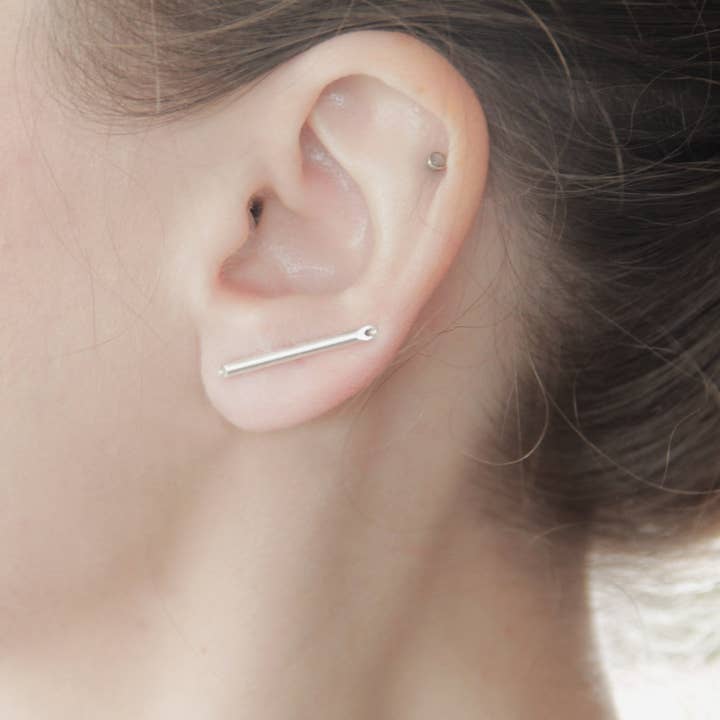 Sterling Silver Bar Ear Climber for wholesale by tothemetal