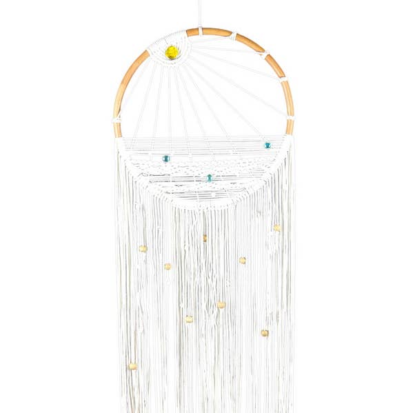 Macrame Hanger With Sun & Ocean Design And Gems for wholesale by Cubby House by Malmar