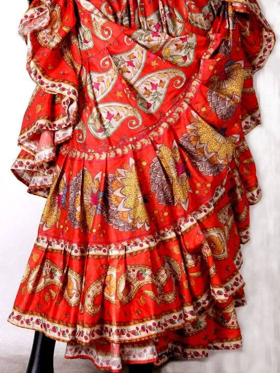 Jupe imprimée numérique Orange Paisley pour la vente par Senoritas Tribal Designs