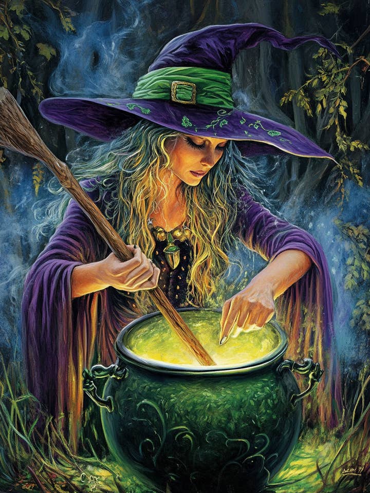 Witches Brew - Witch and Witches Wall Art Prints - 8"x10" Art Print for 11"x14" Frame for wholesale by Mowbi