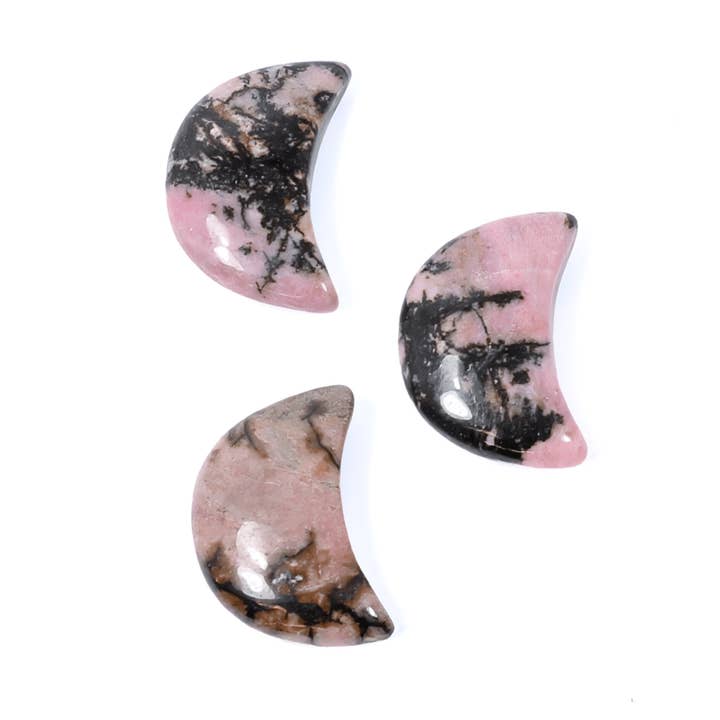 Healing Mini Moon Crystal - Rhodonite for wholesale by The Psychic Tree