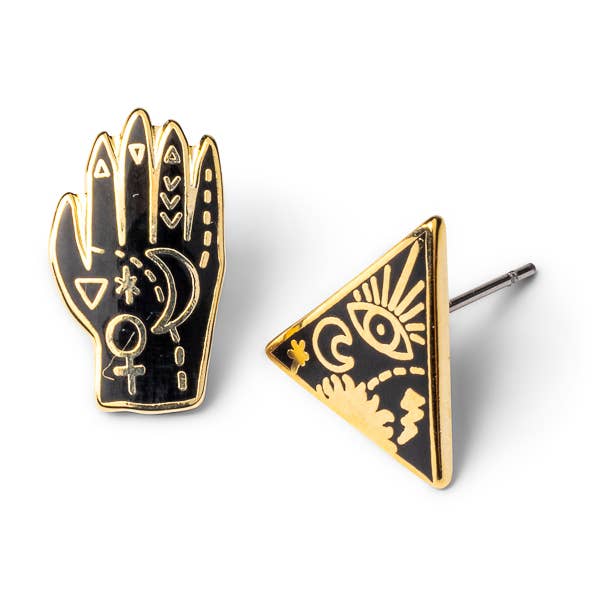 Mystic Powers Örhängen - Guldhäxiga Goth-statement-örhängen för wholesale av Yellow Owl Workshop