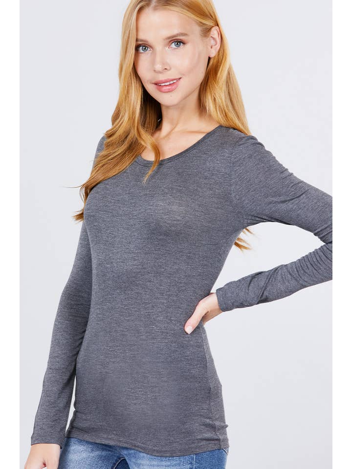 Active Basic | Active USA - Wholesale Knit Top - Women's - Long Sleeve Round Neck Top6