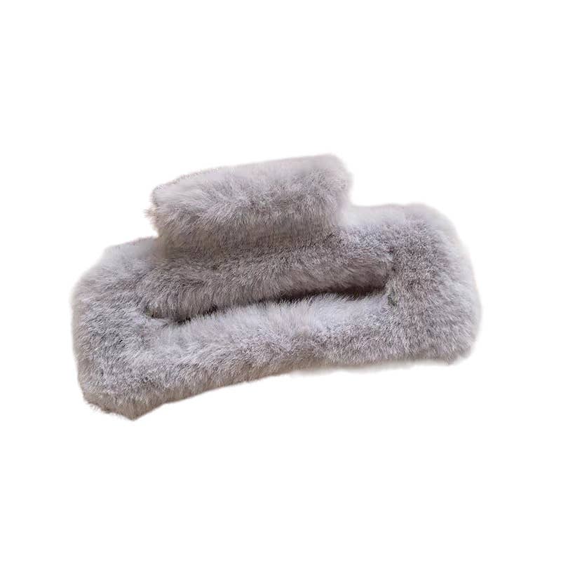 Mavi Bandz - Wholesale Hair Clip - Women's - Furry Fuzzy Large Hair Claw Clips in Black, Gray, Oatmeal2