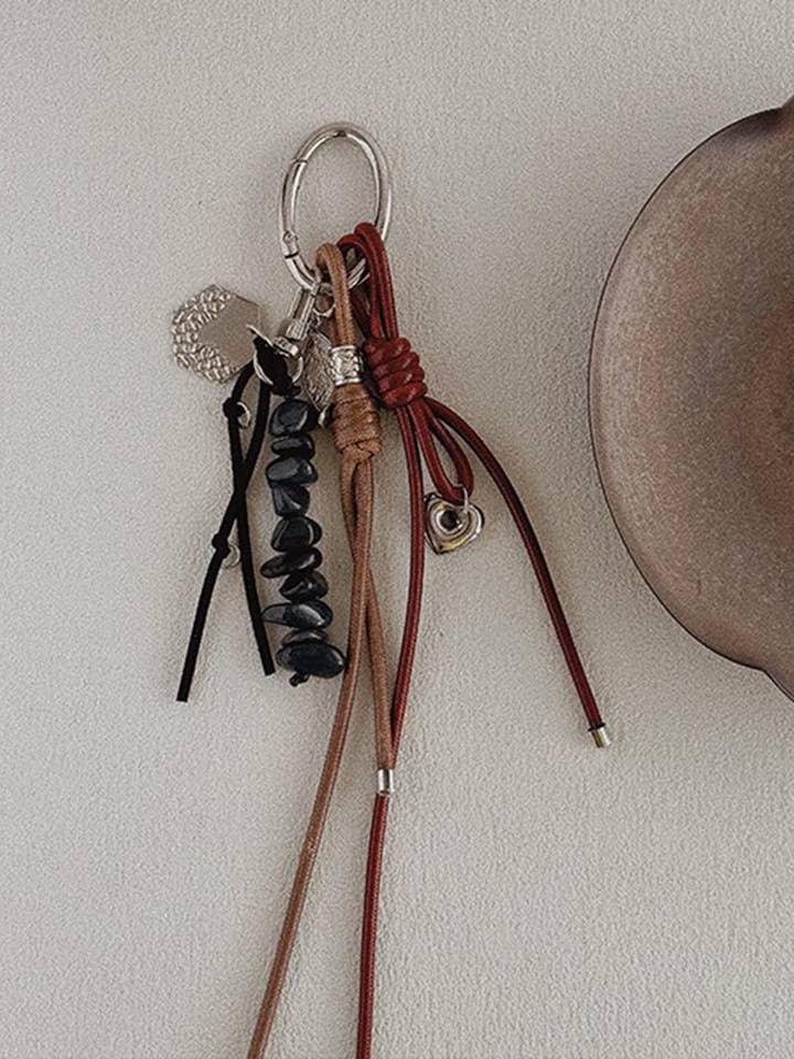 Love Stones Braided Rope Bag Charms DP25D673 for wholesale by Dipped Shop