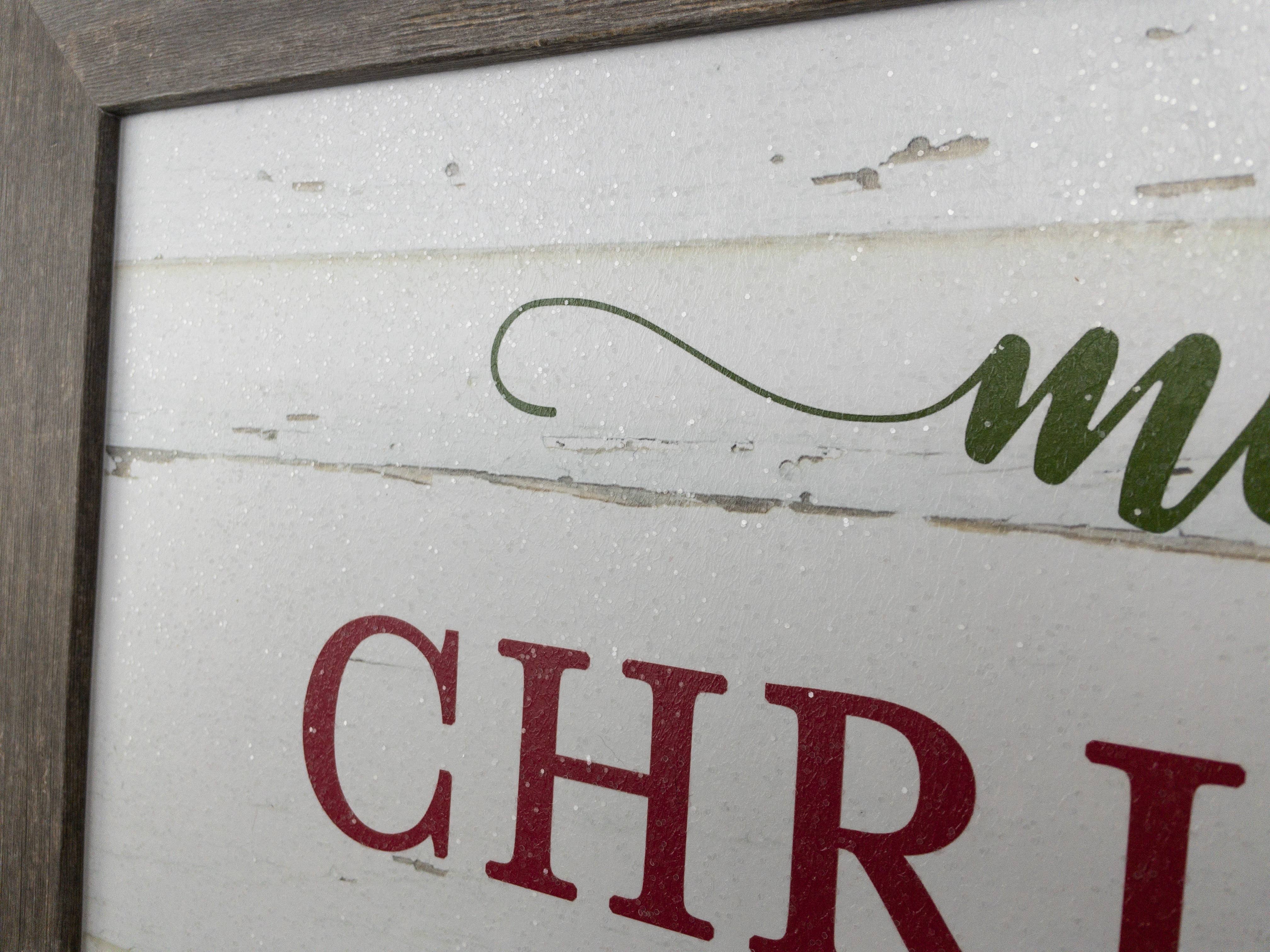 Summer Snow Art - Wholesale Christmas Wall Art - Merry Christmas Floral Red Green Sign Art Picture3