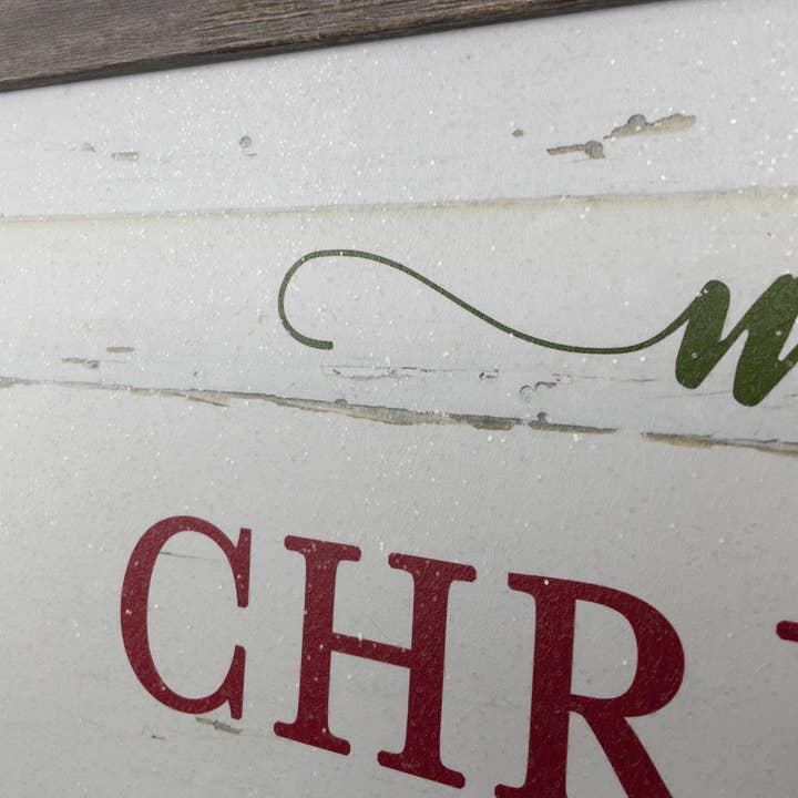 Summer Snow Art - Wholesale Christmas Wall Art - Merry Christmas Floral Red Green Sign Art Picture3