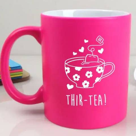 eBuyGB Craft Blanks - Venta al por mayor Taza - Taza de té rosa neón grabada con diseño de taza de té con forma de flor de té1