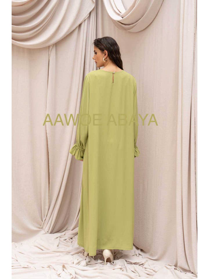 Aawoe Abaya - Wholesale Kaftan - Women's - Medina silk abaya with tulip sleeves - 23326