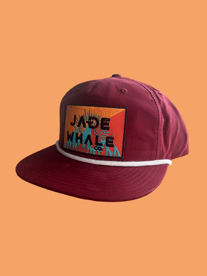 JW Mountain Logo Patch Hat for wholesale by Jade Whale Co.