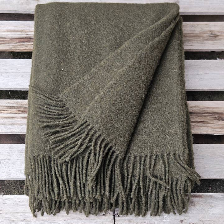 NorraVilla - Wholesale Throw Blanket - 100% Wool Blanket throw - Solid Color Dark Khaki3