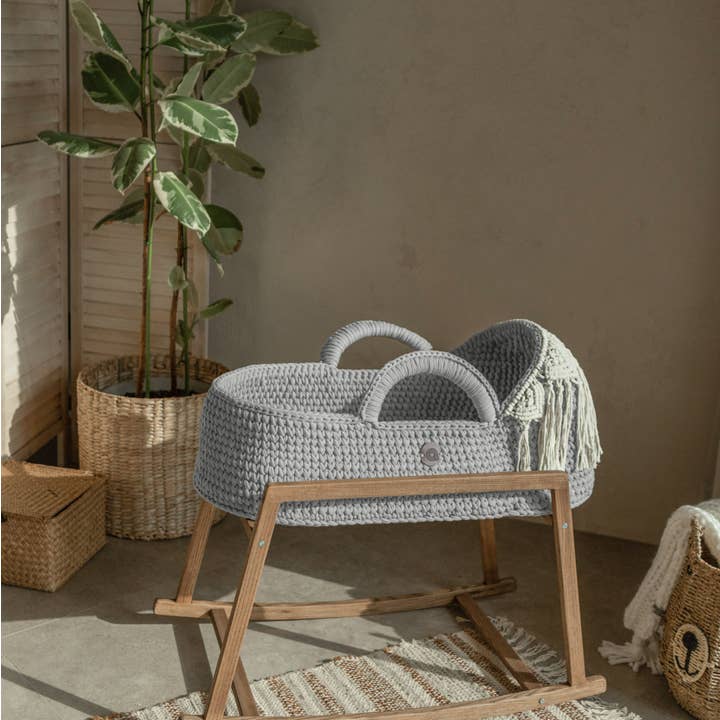 ANZY HOME - Wholesale Bassinet - Baby - Baby Moses Basket With Round Hood and Macrame Decor