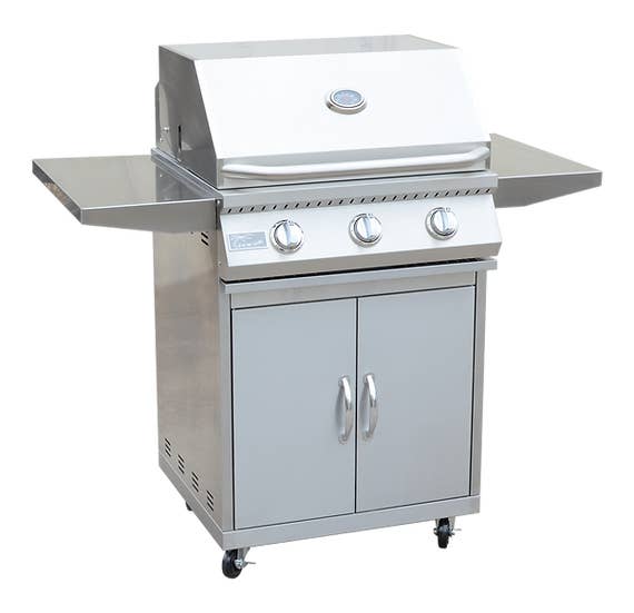 The Pizza Oven Guru - Wholesale Grill pan/griddle - 3 Burner 26 inch Cart Model BBQ Grill With Locking Casters