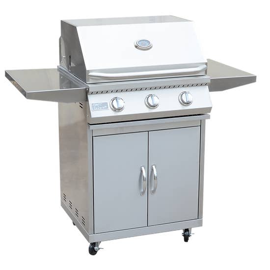3 Burner 26 inch Cart Model BBQ Grill With Locking Casters for wholesale by The Pizza Oven Guru