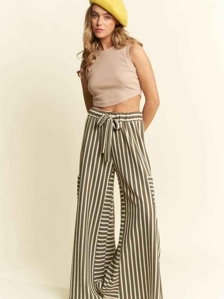 JADE BY JANE - Wholesale Pants - Women's - PLUS SIZE STRIPE WIDE LEG PANTS44