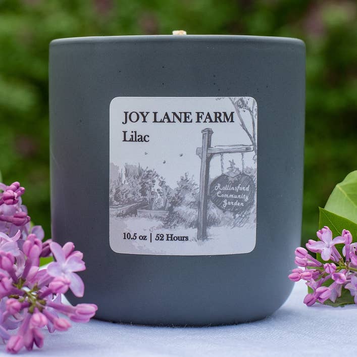 Candela minimalista in ceramica lilla - Non tossica, cocco e soia per la vendita all'ingrosso da parte di Joy Lane Farm