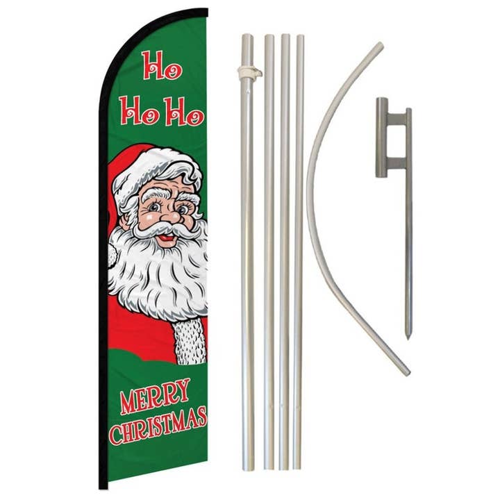 Joyeux Noël (HoHoHo) Kit de Drapeau Bannière Sans Vent & Mât pour la vente par Flags Importer