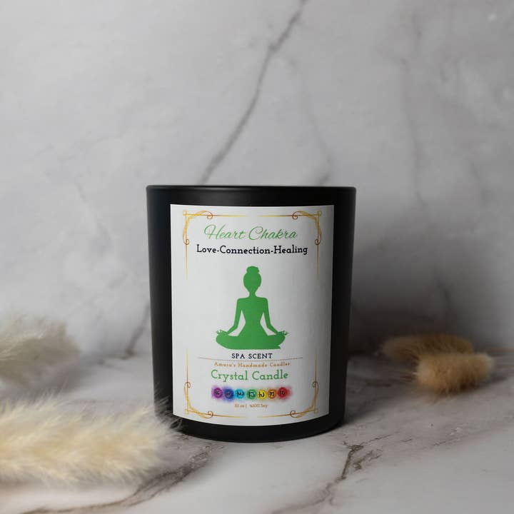 Amara Candles - Wholesale Jar/Filled Candle - 7 Chakra Crystal Healing Woodwick Soy Candles7
