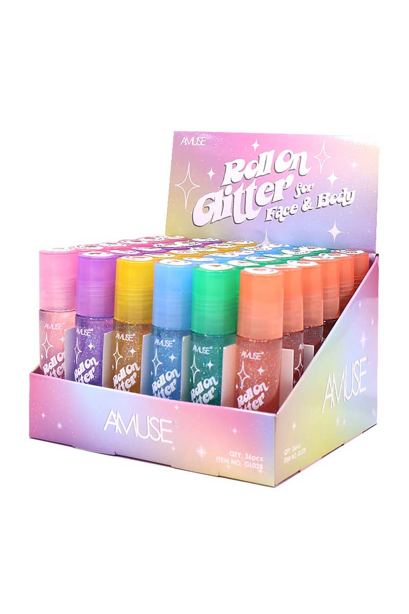 PINEAPPLE Beauty - Wholesale Body Glitter/Shimmer - Amuse GL028 Roll on Glitter for face & Body - 36 pcs1