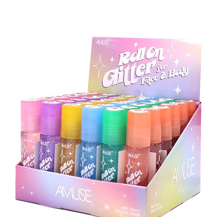 PINEAPPLE Beauty - Wholesale Body Glitter/Shimmer - Amuse GL028 Roll on Glitter for face & Body - 36 pcs1