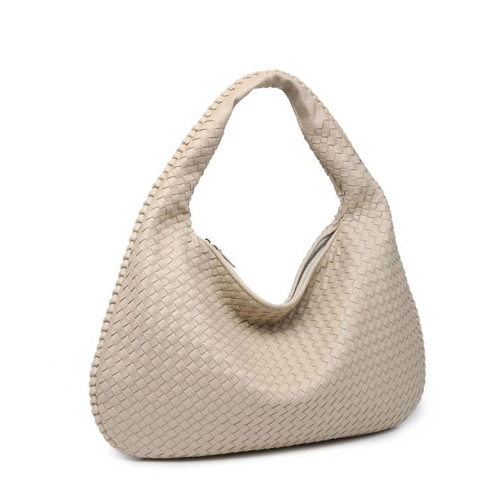 Lemonbella - Venta al por mayor Bolso con asas - Mujer - Bolso de Mano Tejido Donna Color Cervato