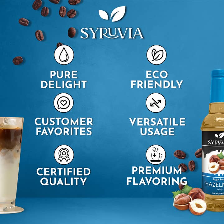 Syruvia - Wholesale Flavored Syrup - Sugar-Free Hazelnut Syrup