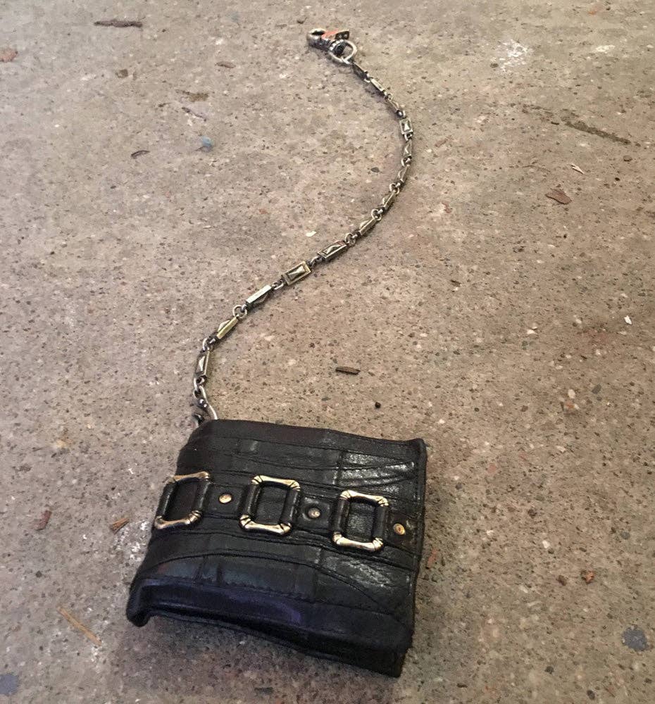 Jan Hilmer + Sparrow - Wholesale Wallet - Men's - Dark star wallet with chain - Men's black leather wallet0