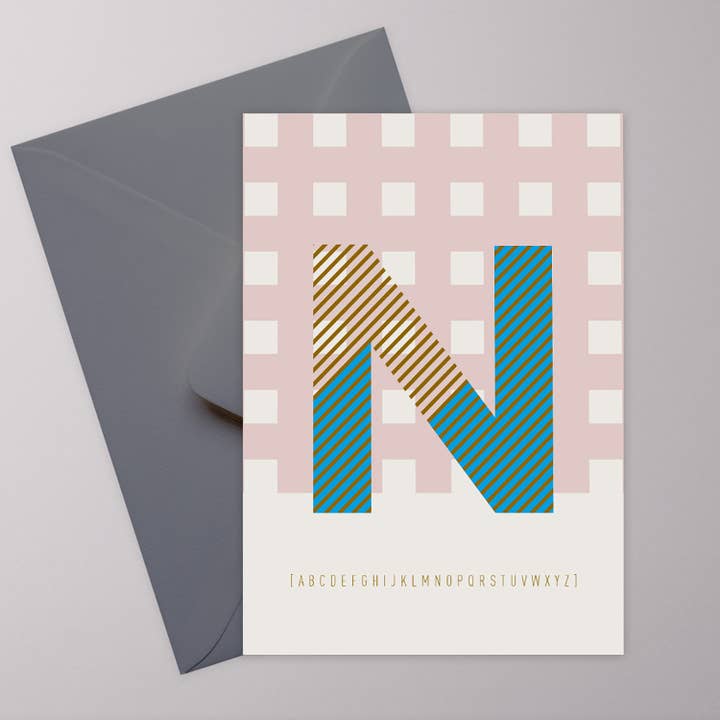 N inicial - postal para venta al por mayor de LAZY DAY paper