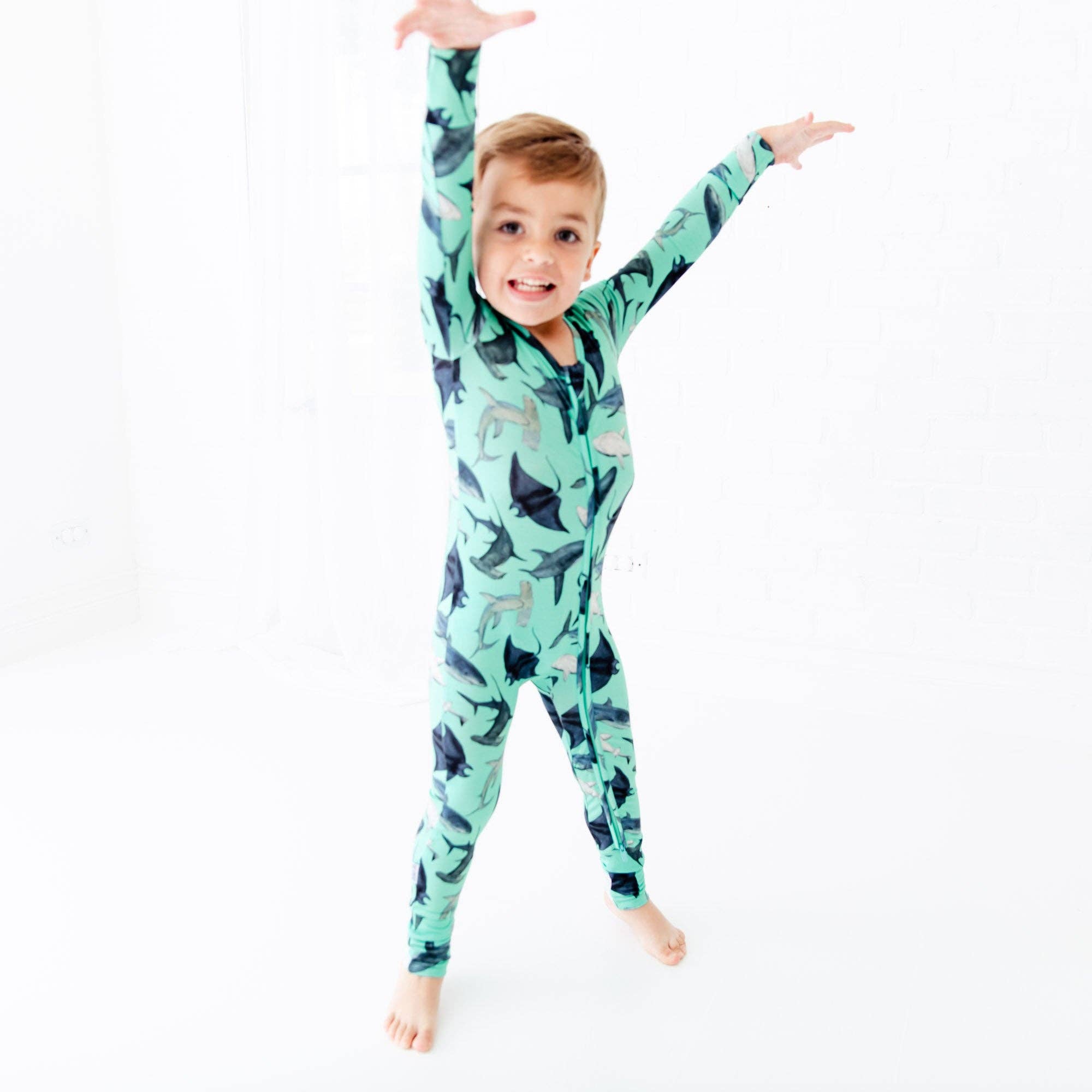 Dreamiere - Wholesale Jumpsuit - Baby - Kids The Shark Side Bamboo Convertible Footie7