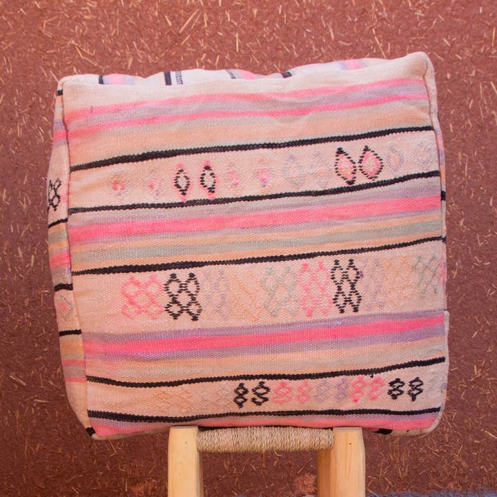 PASTEL SHADES MULTI PATTERN POUF for wholesale by Daridecoo