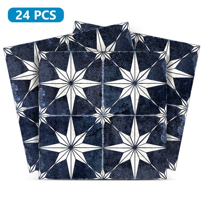 Stars Design Dark Blue Shade Peel And Stick Tile Stickers Model - R501 for wholesale by Mi Alma LLC