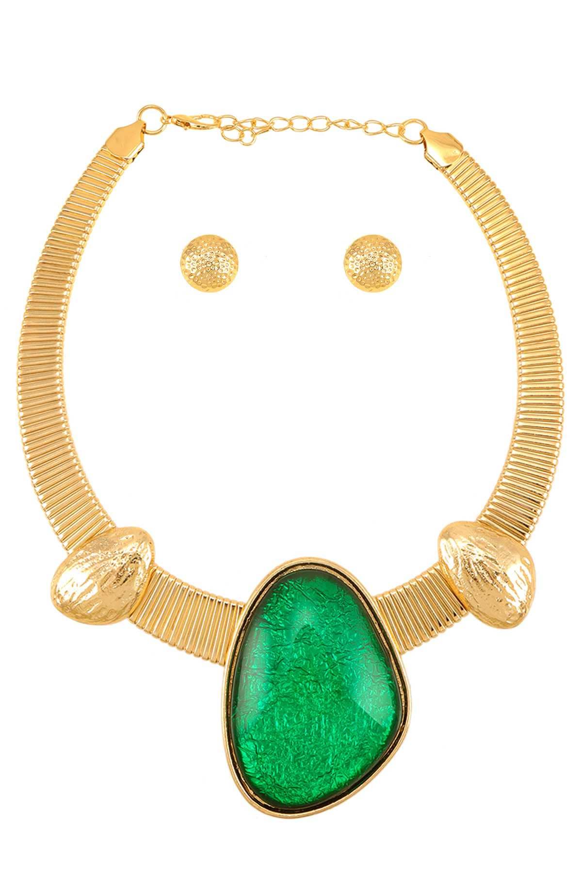 anbfashion – wholesale Smycken – Stora färgglada Crystal Accent krage halsband Set 392