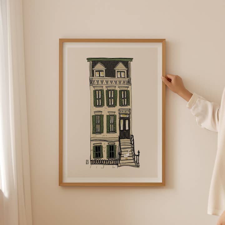 "Goose on the Stoop," Giclée Fine Art Print for wholesale by Pascale Berkowitz Studio Art