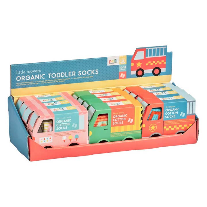 Chronicle Books - Wholesale Socks - Baby - Organic Cotton Toddler Socks Trucks CDU of 12