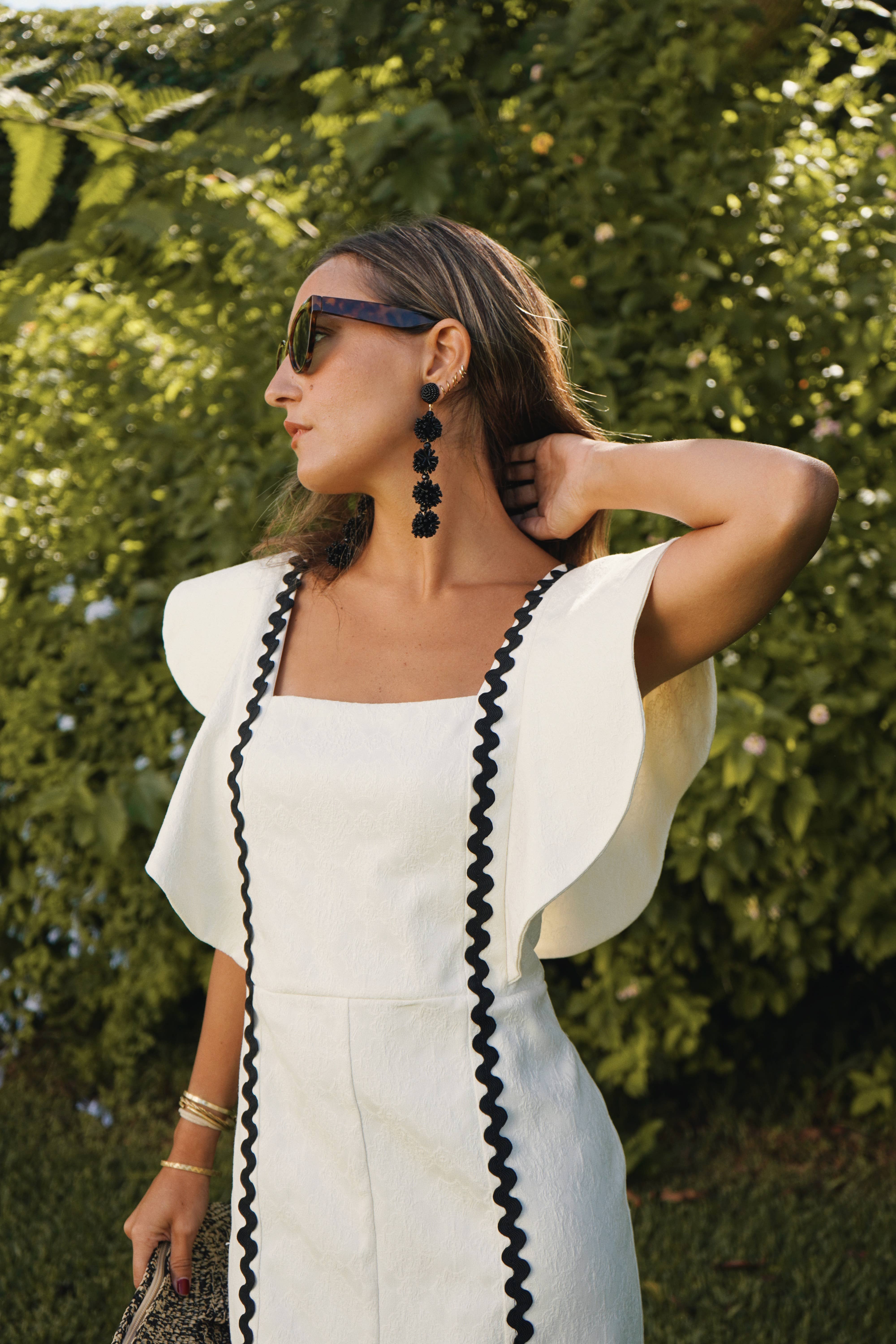 rouge Robe Cocoa en brocart avec bords festonnés en vente sur Faire2