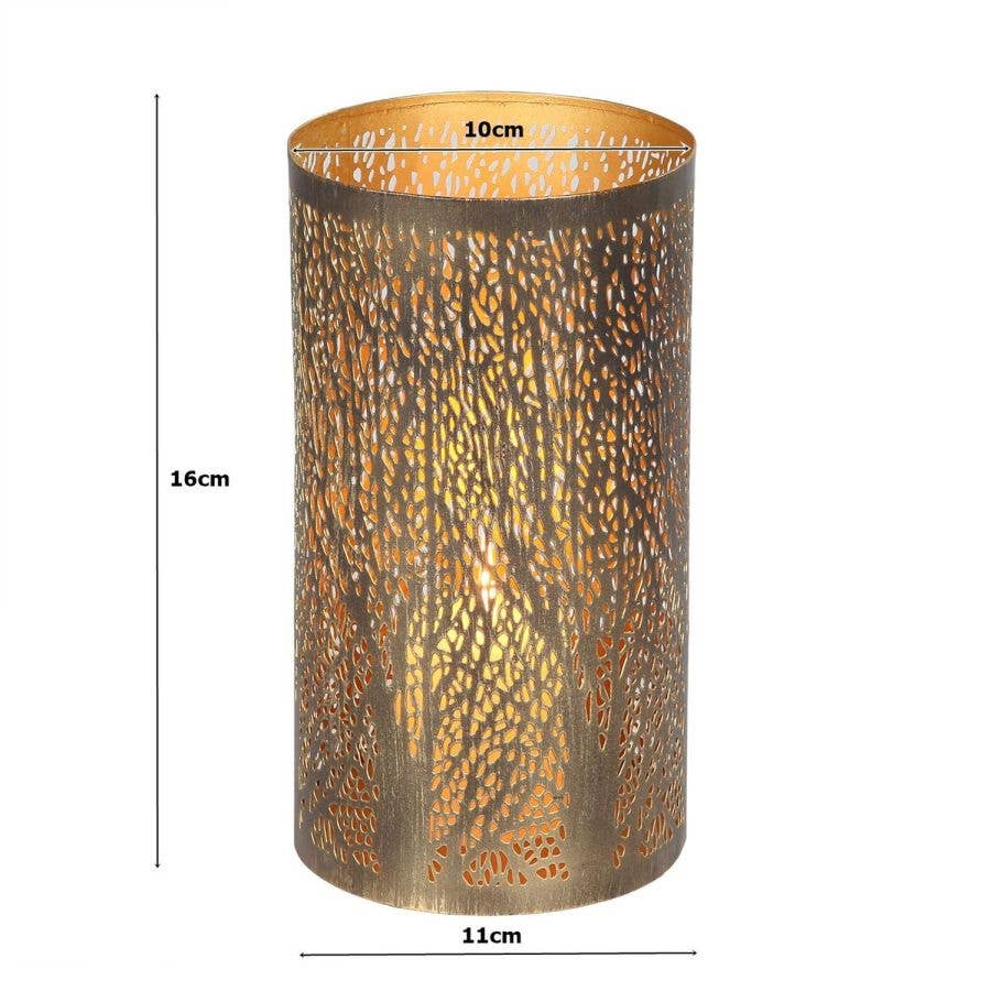 Ambiente Haus - Vente Lanternes - Lanterne décor forêt - hauteur 16 cm3